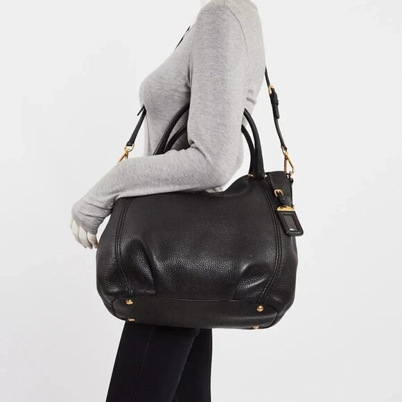 Prada Black Vitello Daino Leather Top Handle Bag BR4420 - Picture 2 of 12